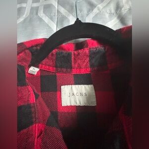 Jacks red button up flannel shirt